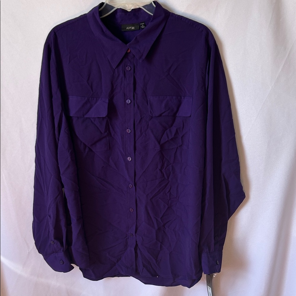 Apt. 9 Deep Purple Collared Shirt 3X NWT